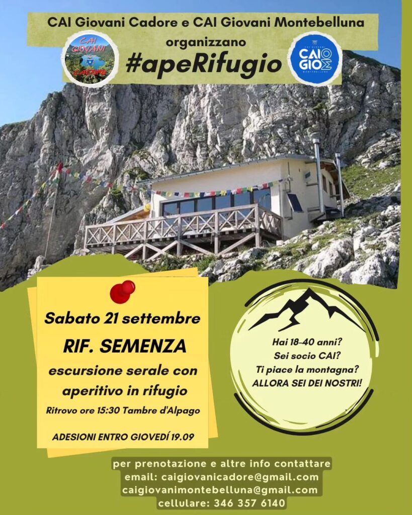 CAI Giovani Cadore - #apeRifugio Rifugio Semenza