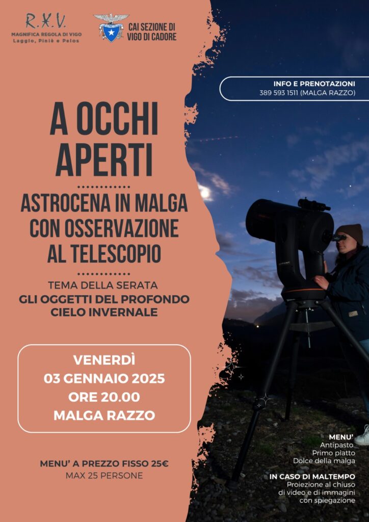 A occhi aperti - Astrocena in malga con osservazione al telescopio